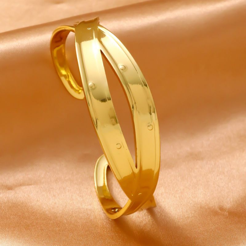 Bracelet 1# Titanium Steel Wide Round Bracelet