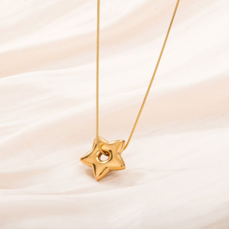 Silver Stainless Steel Star Necklace