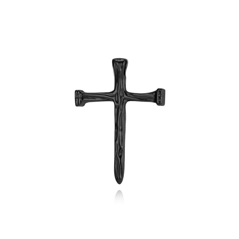 Steel Color + Pl002 Chain 3*60cm Stainless Steel Cross Men's Necklace