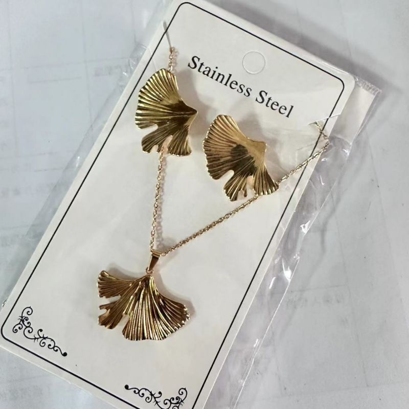 Teardrop Shape Stainless Steel Teardrop-shaped Necklace And Earring Set