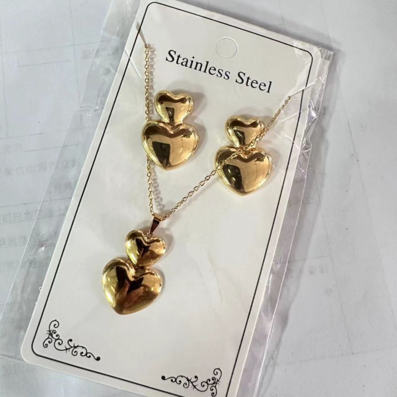 Teardrop Shape Stainless Steel Teardrop-shaped Necklace And Earring Set