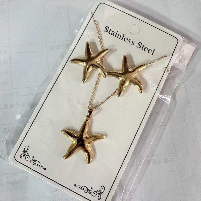 Teardrop Shape Stainless Steel Teardrop-shaped Necklace And Earring Set