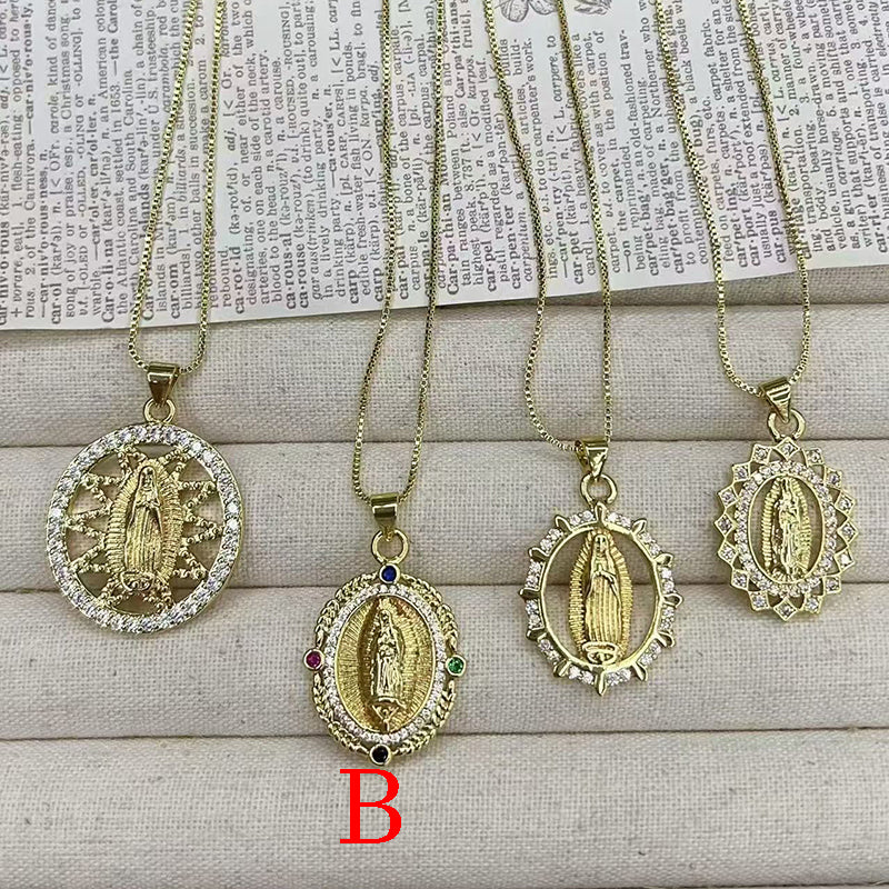 C Bronze And Diamond-encrusted Portrait Necklace