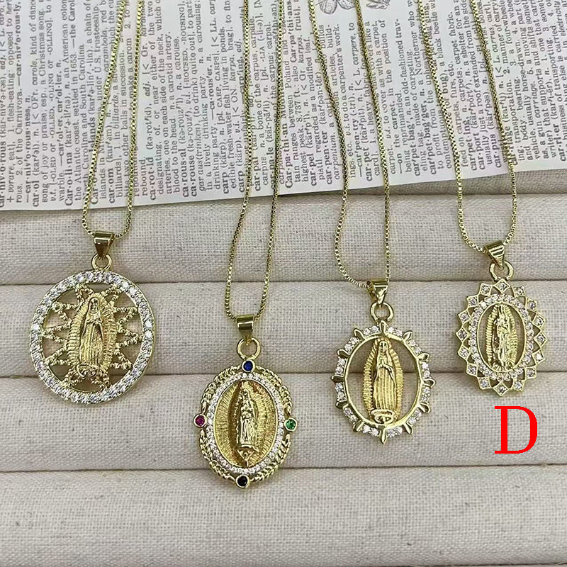 C Bronze And Diamond-encrusted Portrait Necklace