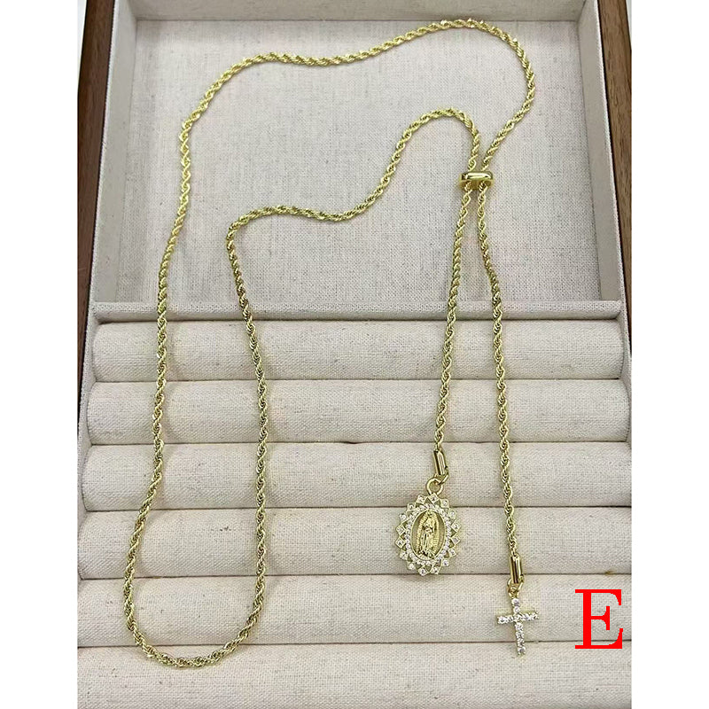 C Bronze And Diamond-encrusted Portrait Necklace