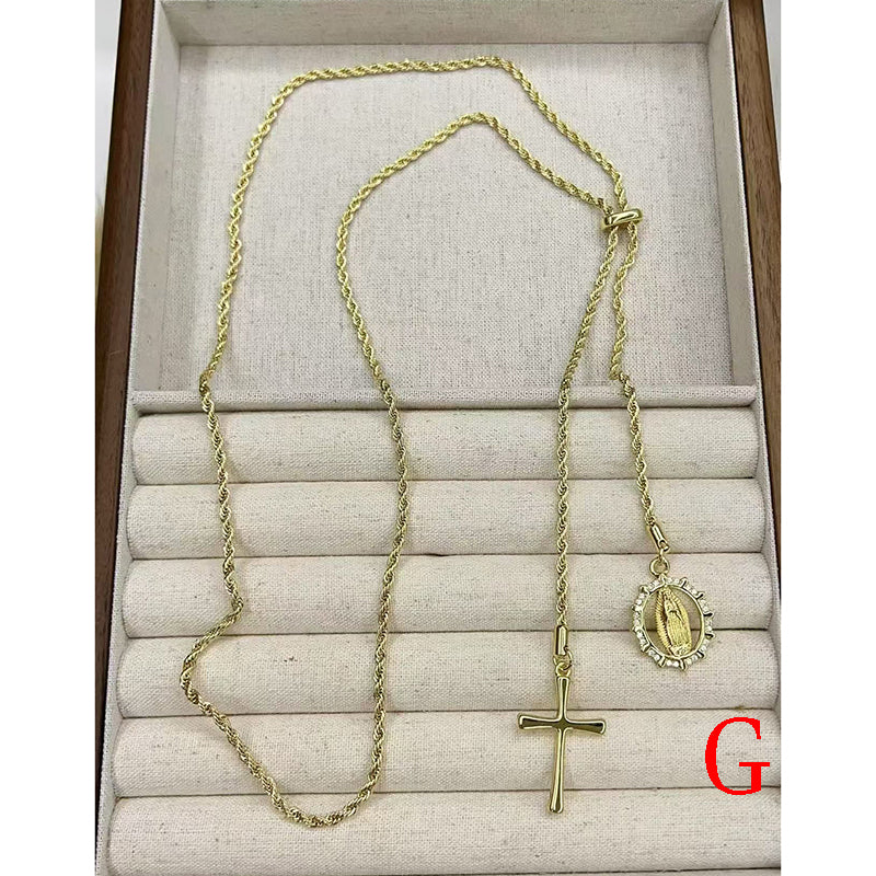 C Bronze And Diamond-encrusted Portrait Necklace