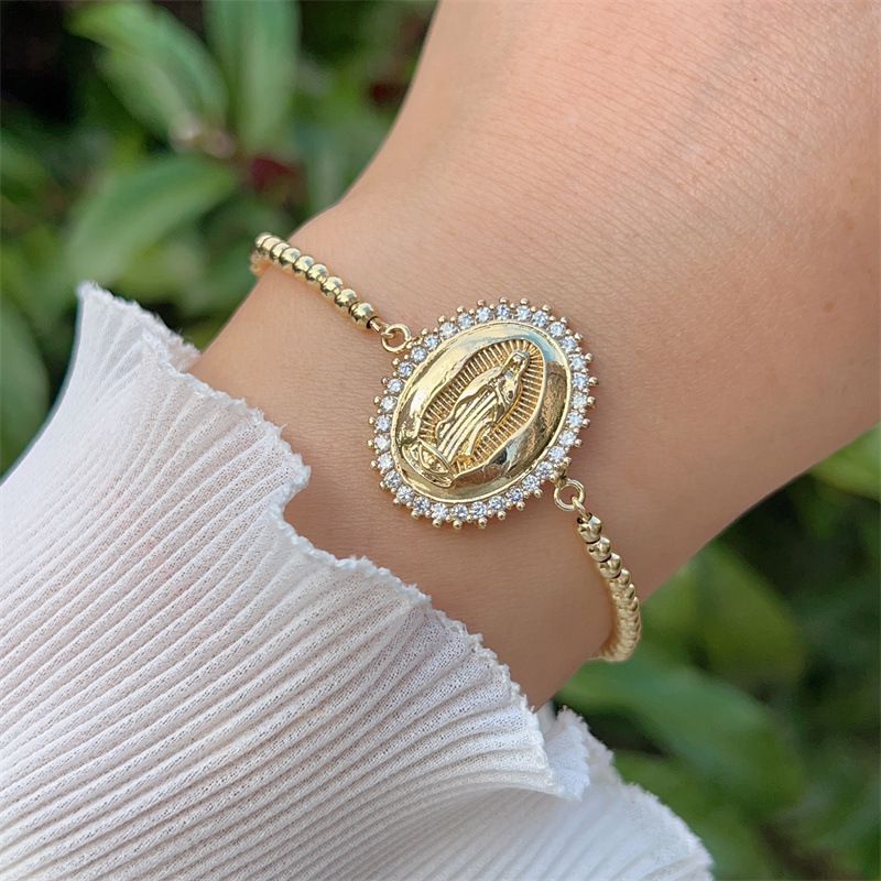 Bracelet #2 Copper Diamond-encrusted Portrait Bracelet