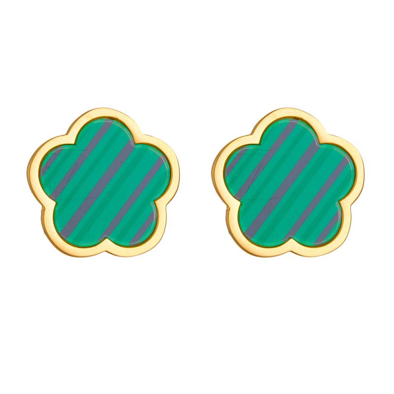 A Black Earring Stainless Steel Flower Earrings