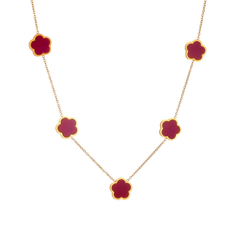 A Black Earring Stainless Steel Flower Earrings