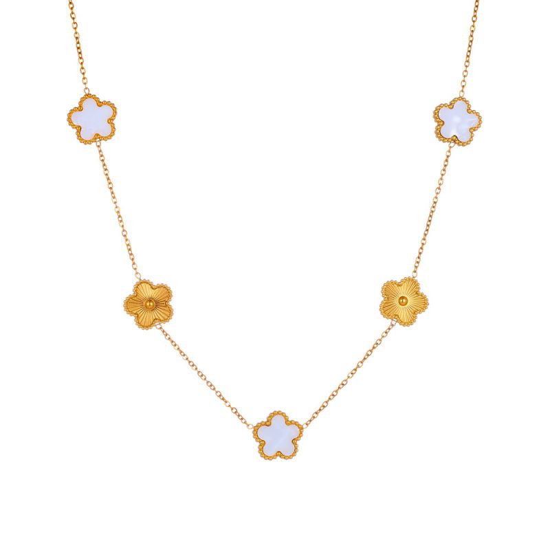 A Black Earring Stainless Steel Flower Earrings