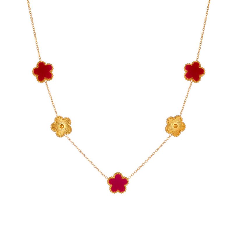 A Black Earring Stainless Steel Flower Earrings