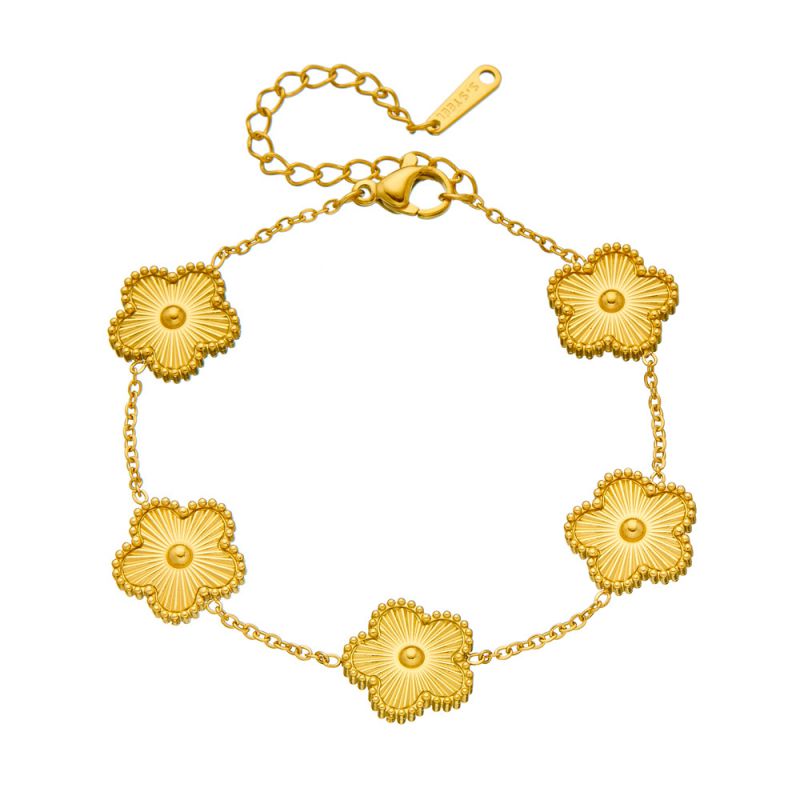 A Black Earring Stainless Steel Flower Earrings