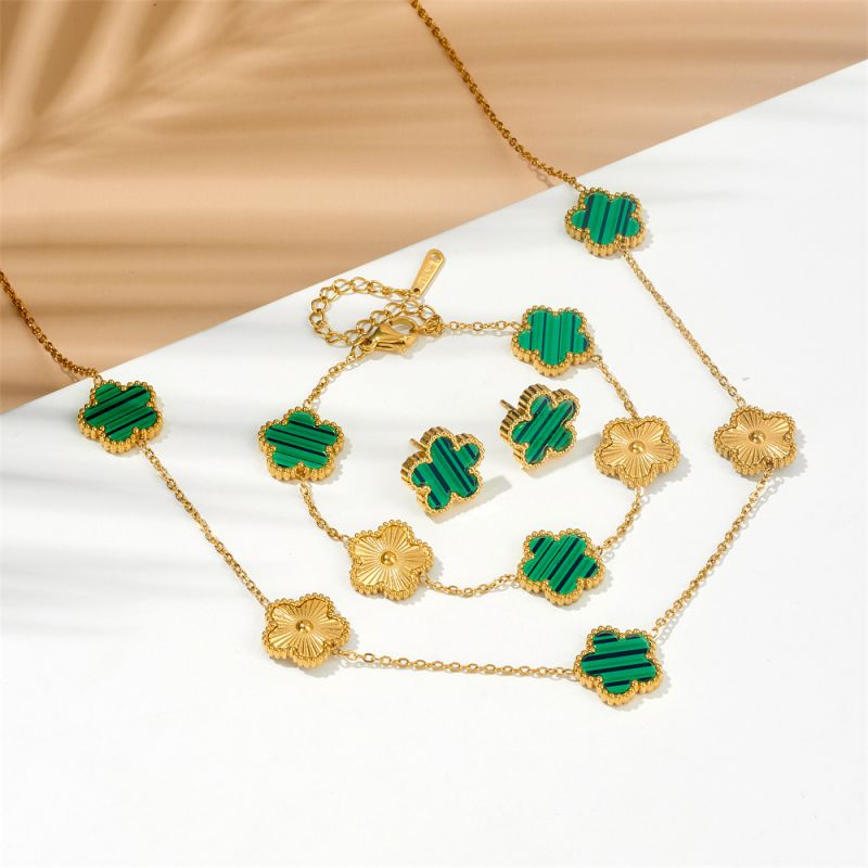 A Black Earring Stainless Steel Flower Earrings