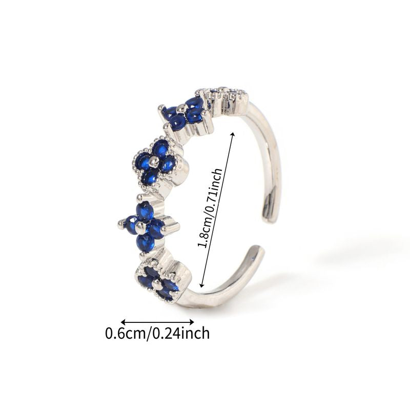 Ring #1 Copper And Diamond-set Four-leaf Clover Round Ring