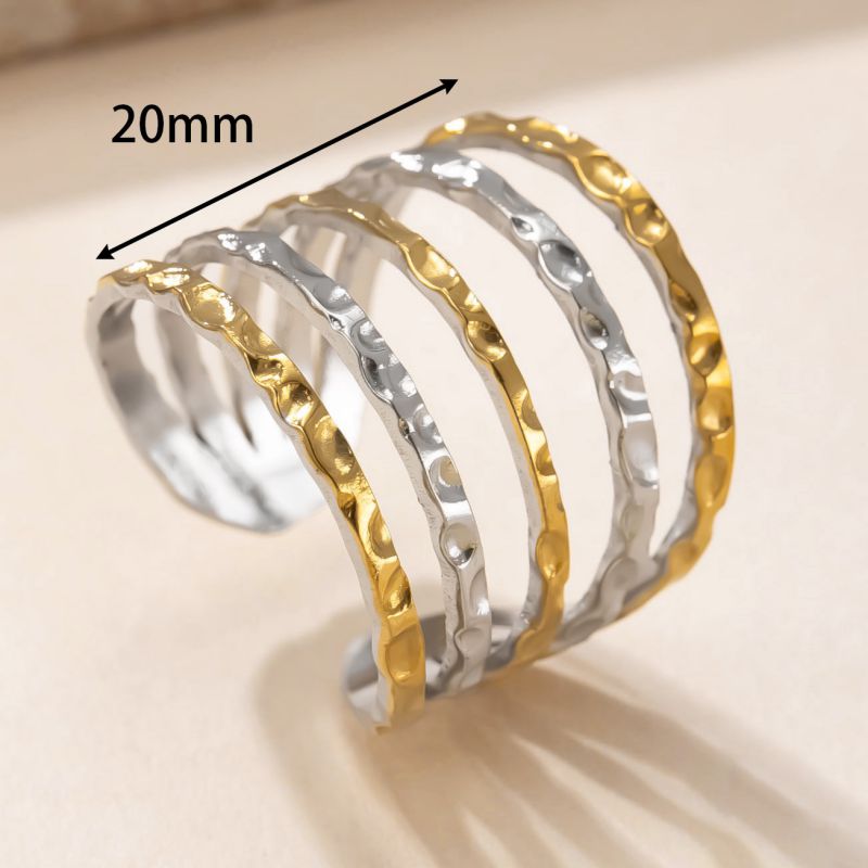 Style A Stainless Steel Two-tone Multi-layer Ring