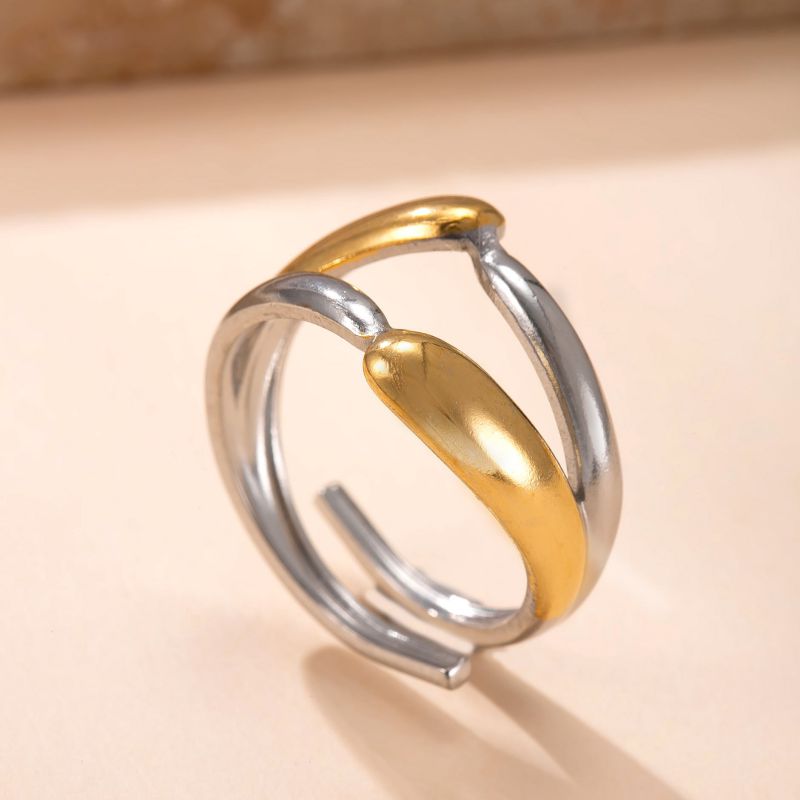 Style A Stainless Steel Two-tone Multi-layer Ring