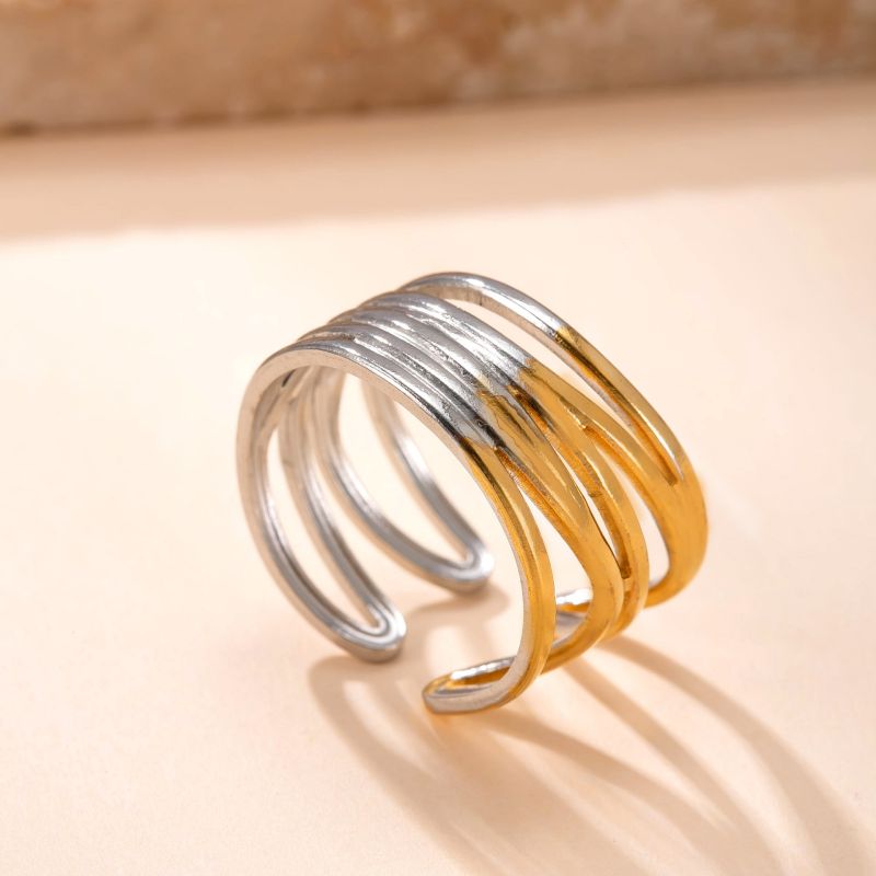 Style A Stainless Steel Two-tone Multi-layer Ring