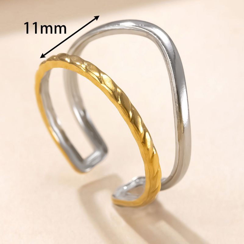 Style A Stainless Steel Two-tone Multi-layer Ring