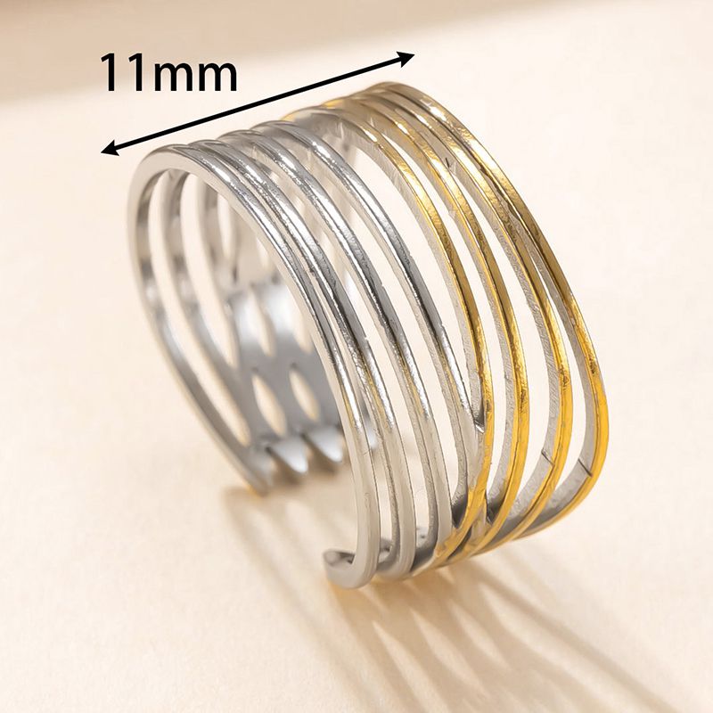 Style A Stainless Steel Two-tone Multi-layer Ring