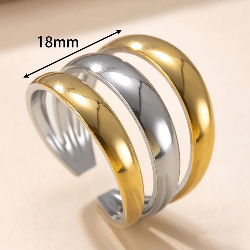 Style A Stainless Steel Two-tone Multi-layer Ring