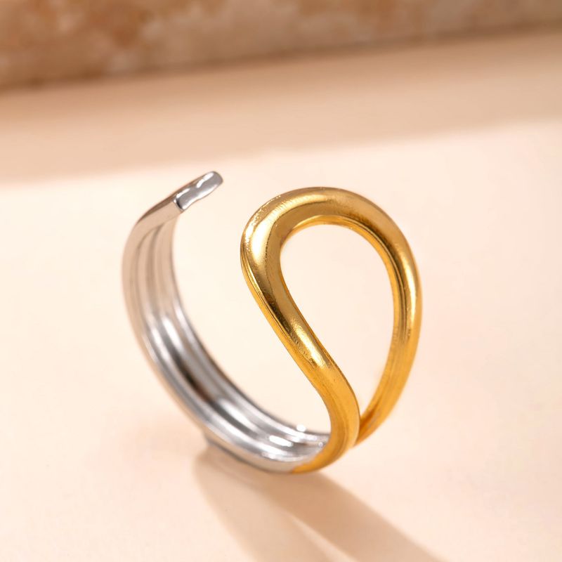 Style A Stainless Steel Two-tone Multi-layer Ring