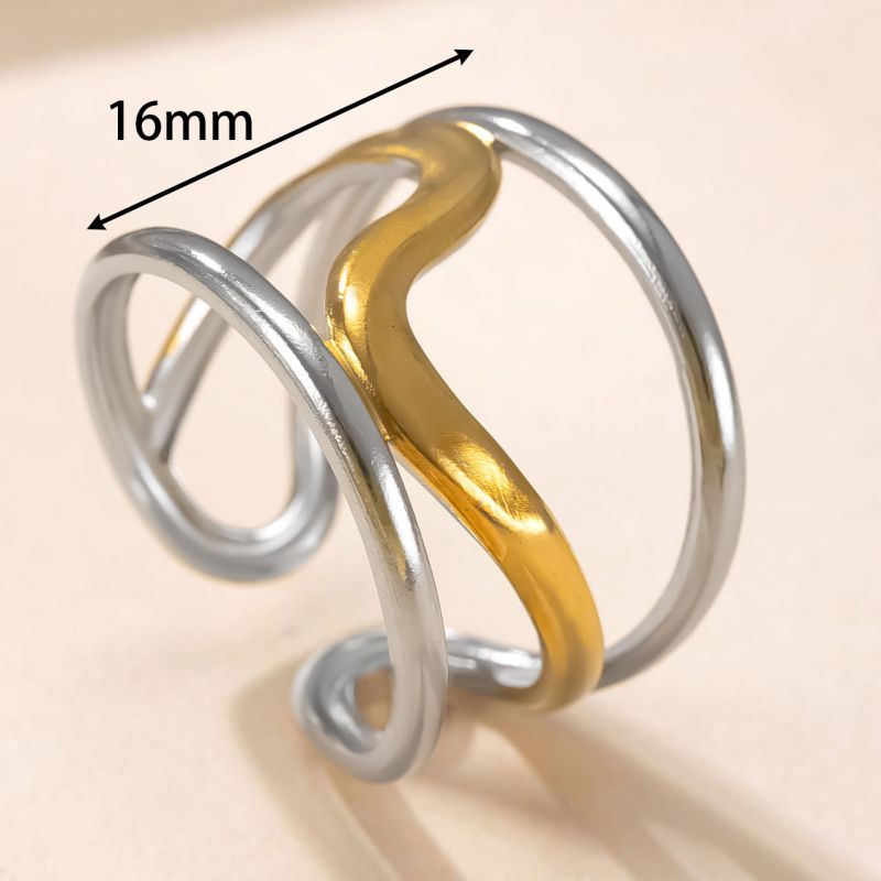 Style A Stainless Steel Two-tone Multi-layer Ring