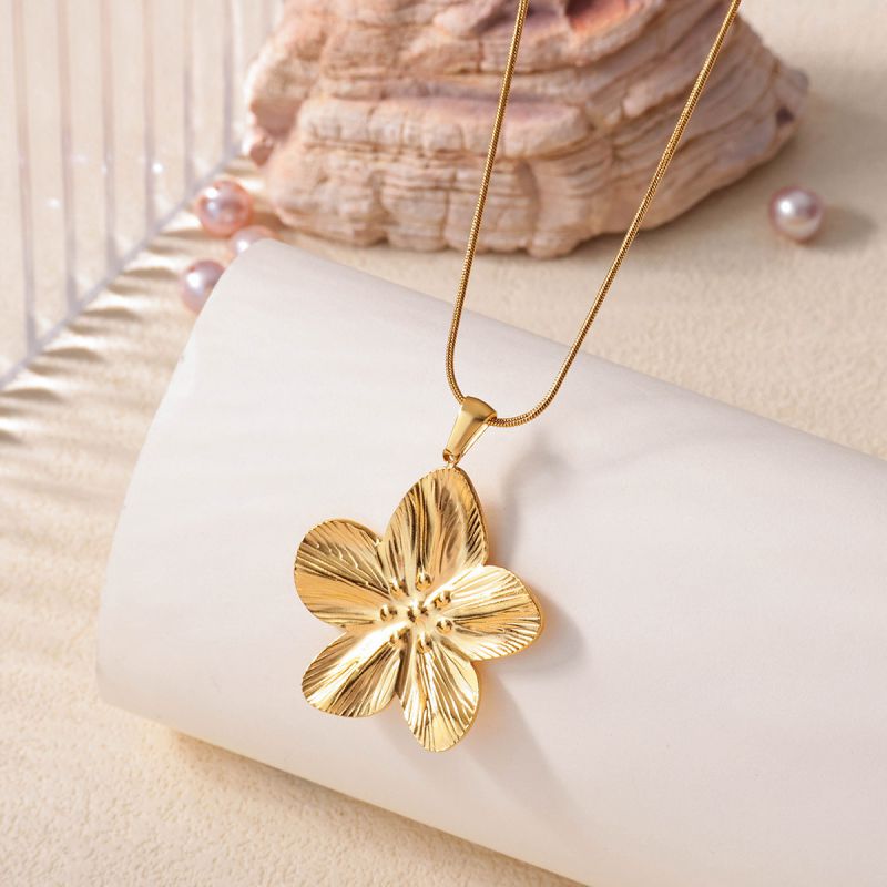 Necklace #1 304 Stainless Steel Flower Necklace