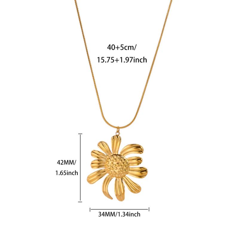 Necklace #1 304 Stainless Steel Flower Necklace