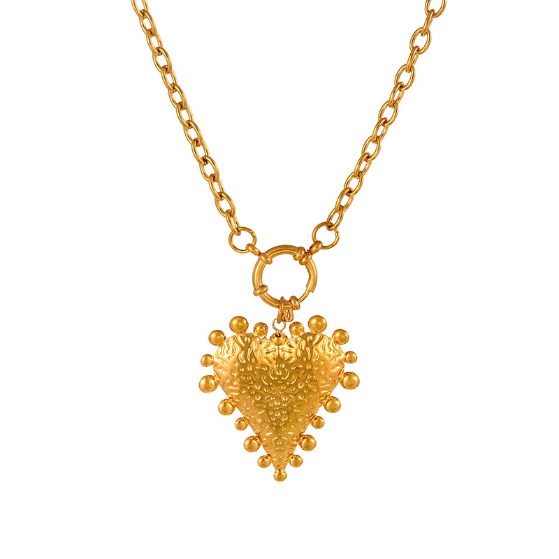 Blue Alloy Bull Eye Denim Necklace