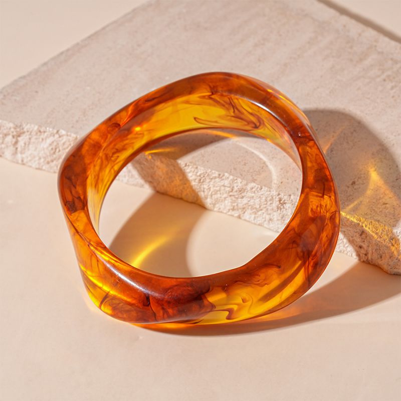 12# Bangle - Brown Irregular Acrylic Bracelet