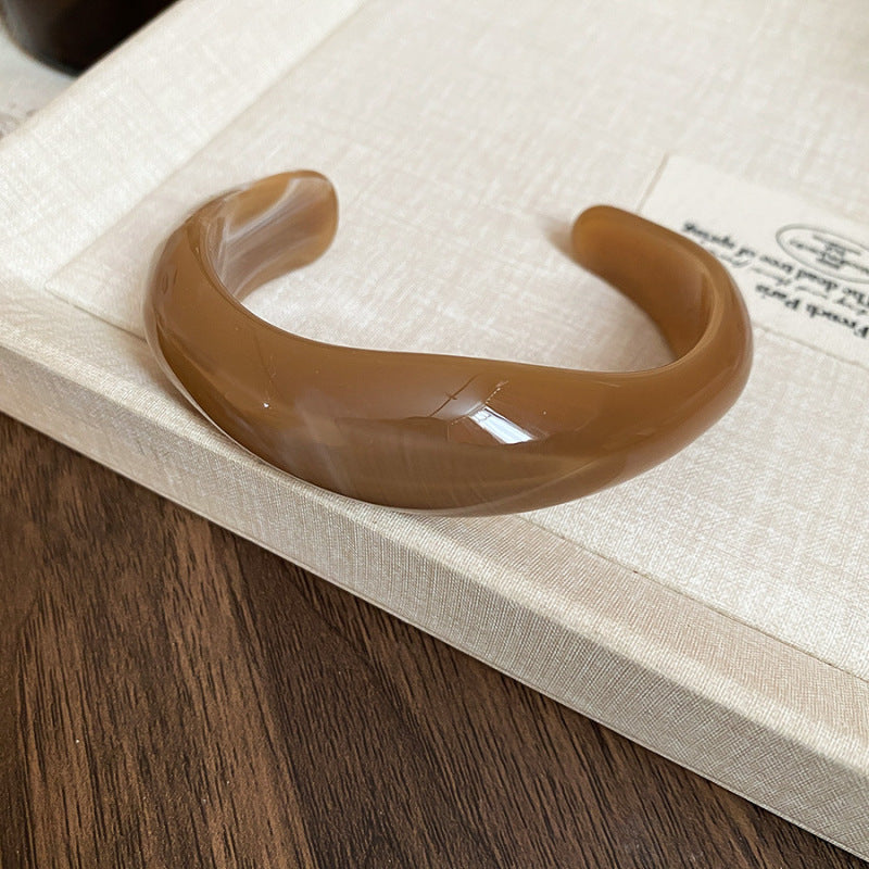 12# Bangle - Brown Irregular Acrylic Bracelet