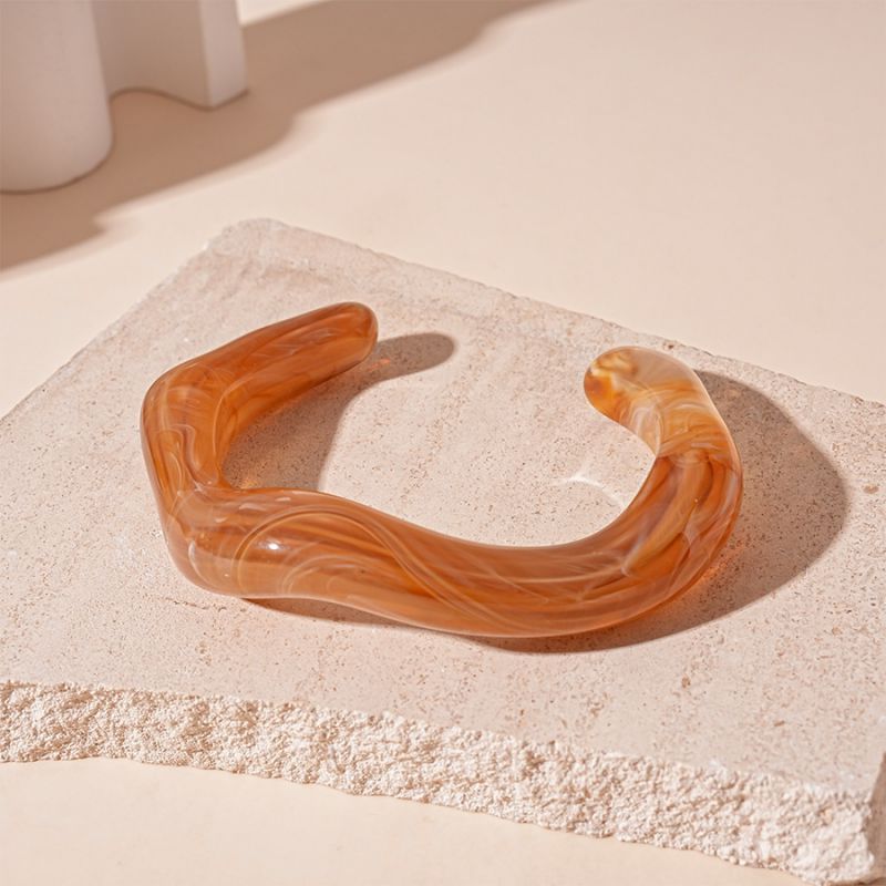 12# Bangle - Brown Irregular Acrylic Bracelet