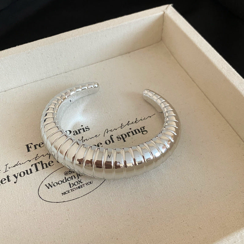 Bracelet - Gold - Pattern Acrylic Textured Round Bracelet