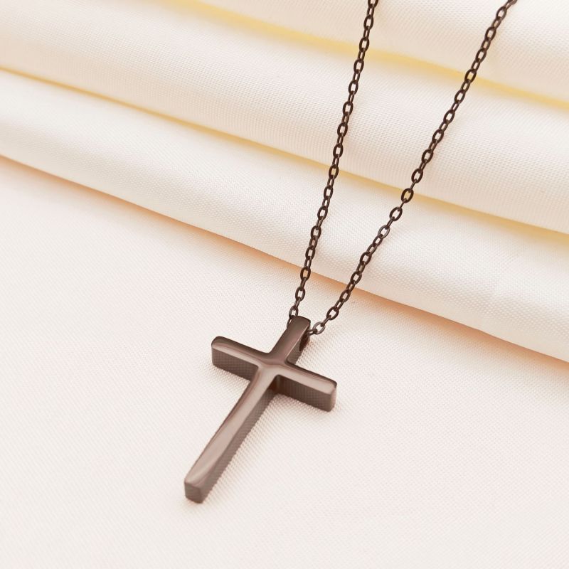 Silver Stainless Steel Cross Necklace