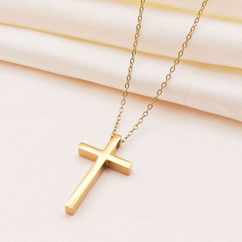 Silver Stainless Steel Cross Necklace