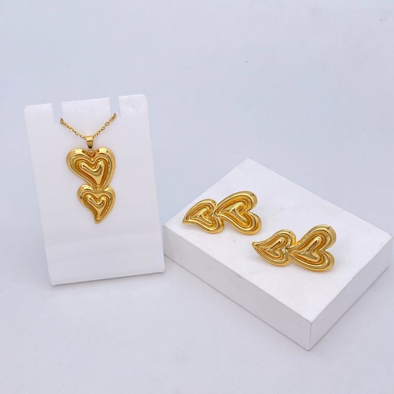 Ocean Series - 04 Titanium Steel Shell Necklace And Earring Set