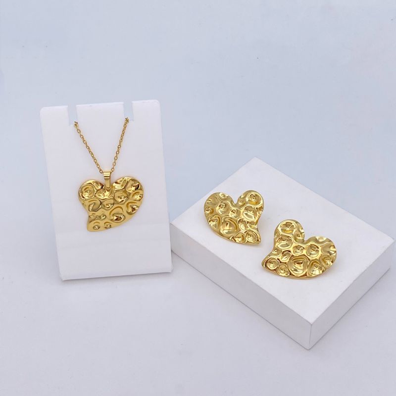 Ocean Series - 04 Titanium Steel Shell Necklace And Earring Set