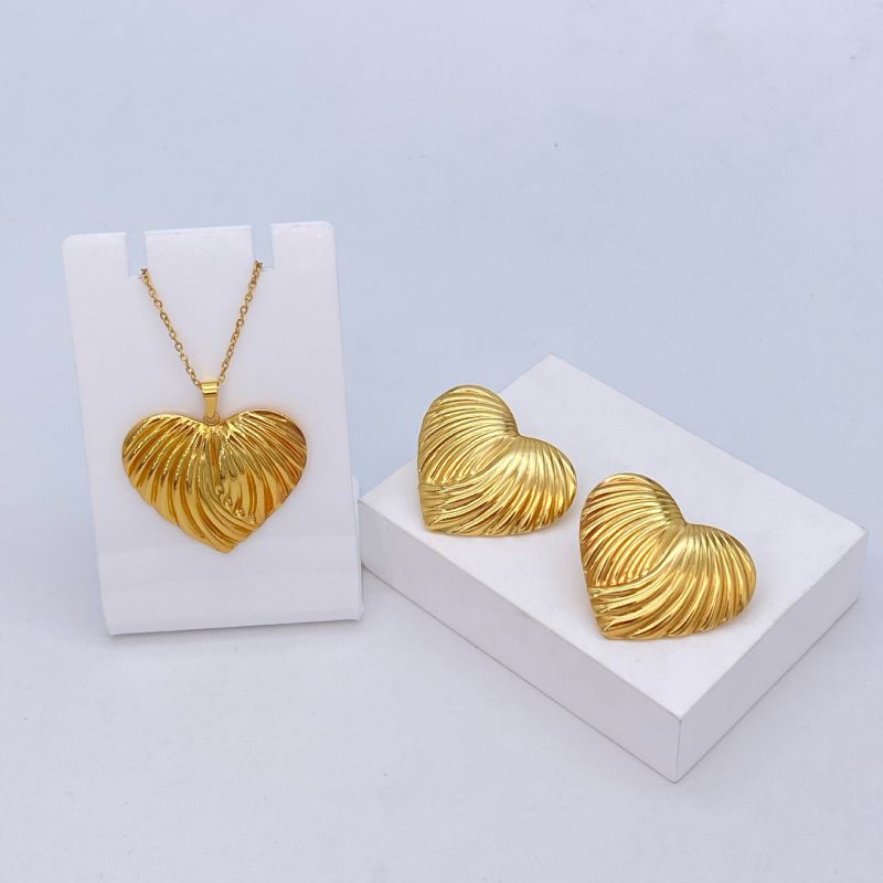 Ocean Series - 04 Titanium Steel Shell Necklace And Earring Set