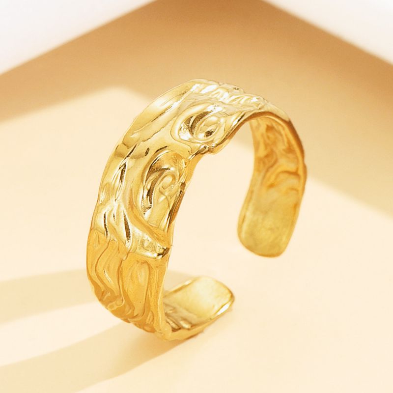 Silver Stainless Steel Irregular Ring