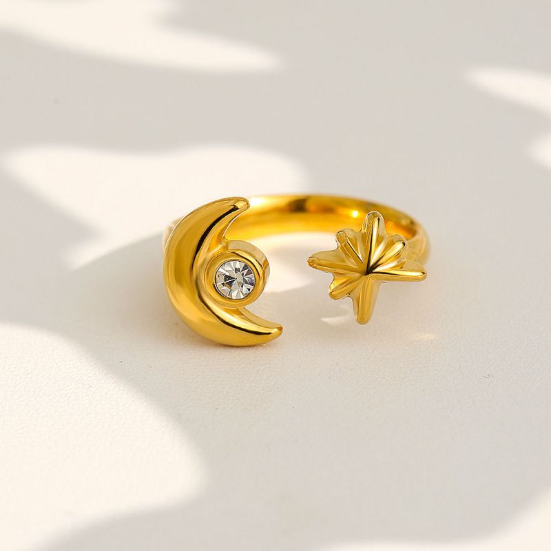 Ring #1 Stainless Steel Star And Moon Ring