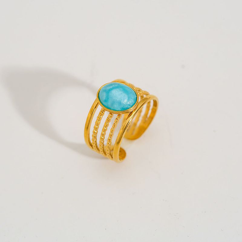 Ring #1 Stainless Steel Natural Stone Ring