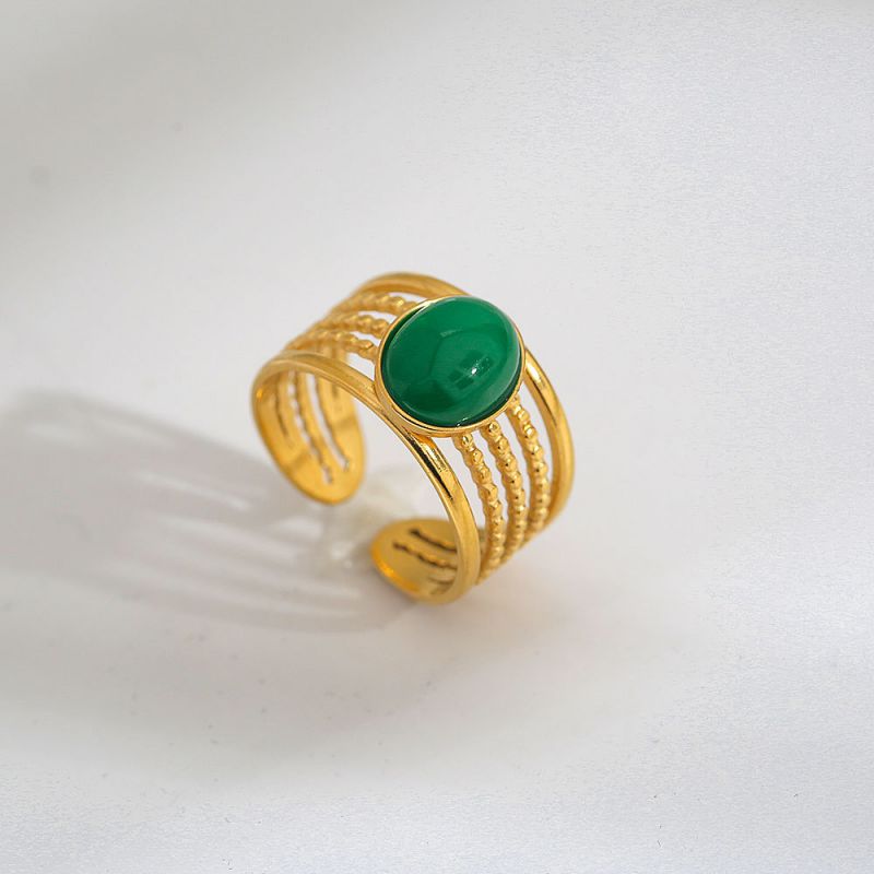 Ring #1 Stainless Steel Natural Stone Ring