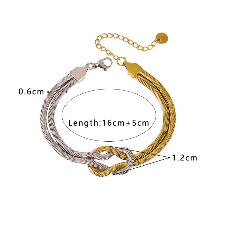 Two-tone Bracelet Stainless Steel Chain Bracelet