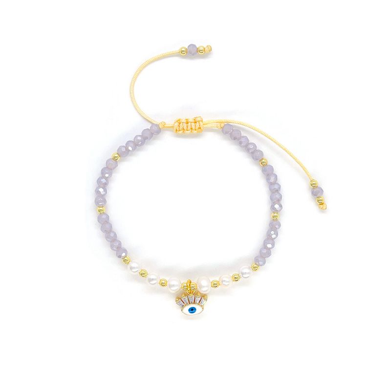 Bracelet #1 Pearl And Crystal Beaded Eye Bracelet