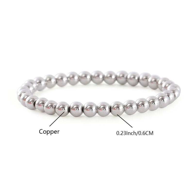 4mm Pearl Gold-plated Copper Beaded Bracelet