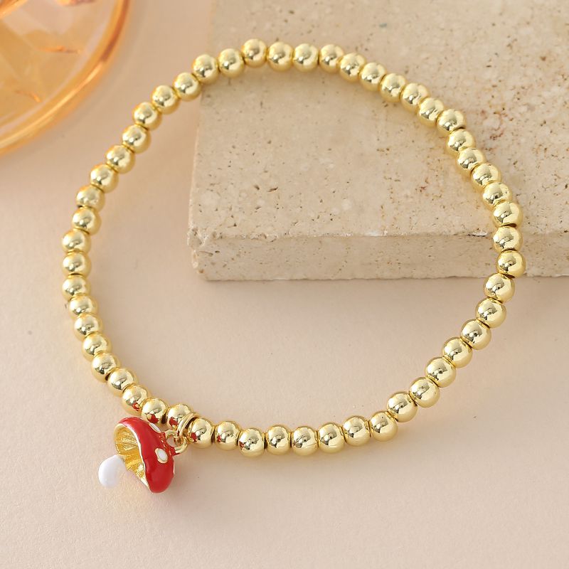 Ladybug Bracelet Gold-plated Copper Beaded Ladybug Bracelet