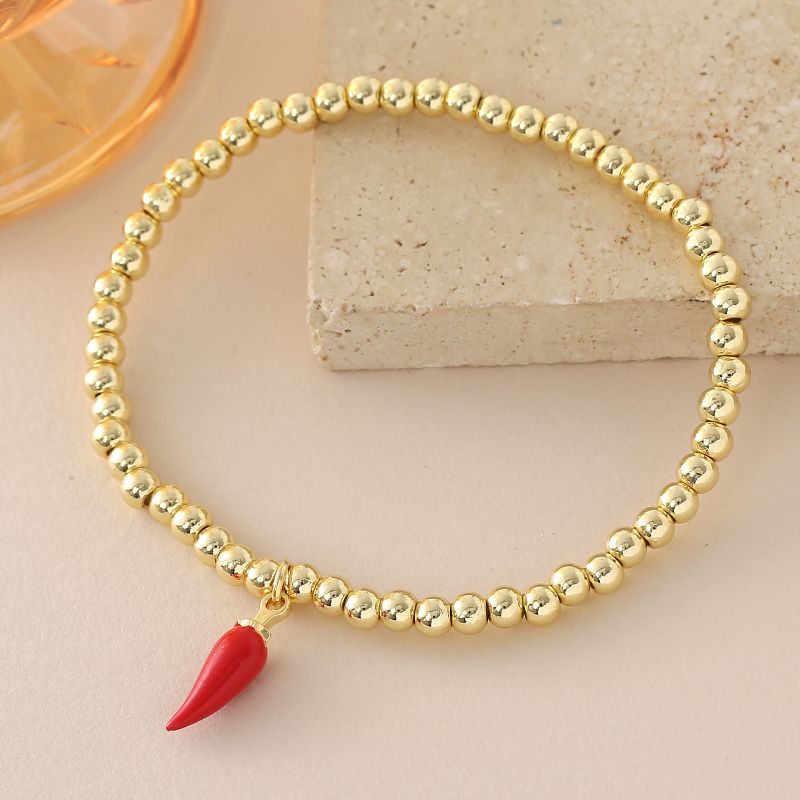 Ladybug Bracelet Gold-plated Copper Beaded Ladybug Bracelet