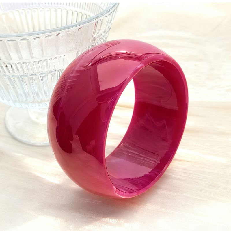 Jet Black Irregularly Shaped Resin Bracelet