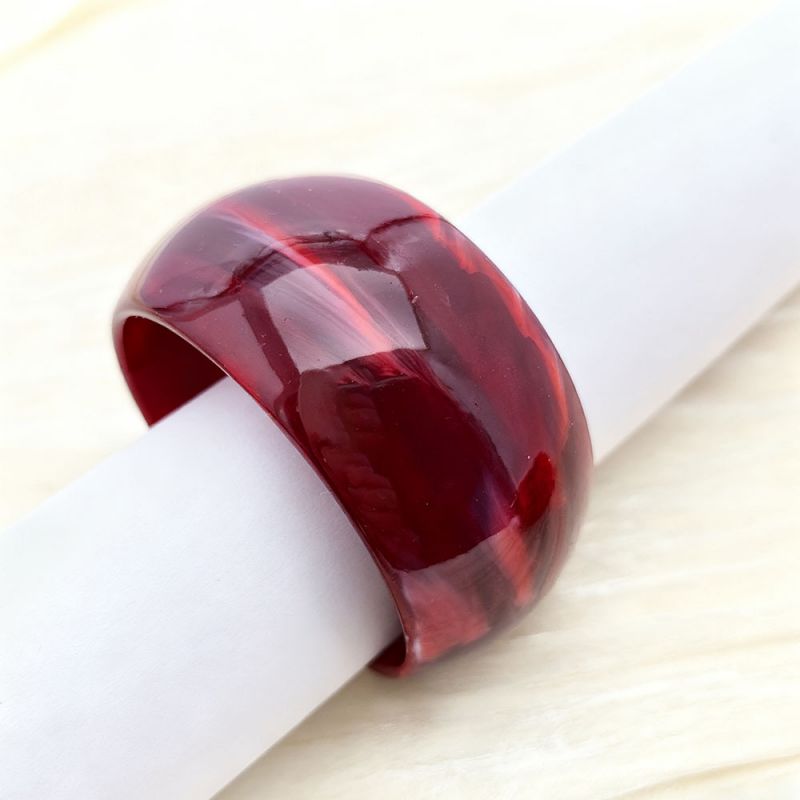 Jet Black Irregularly Shaped Resin Bracelet