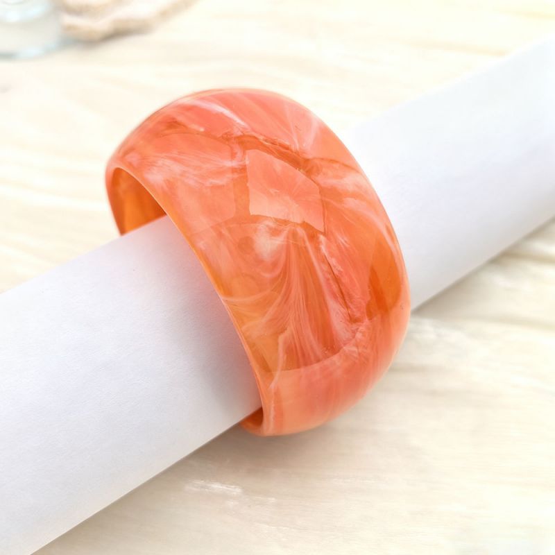 Jet Black Irregularly Shaped Resin Bracelet